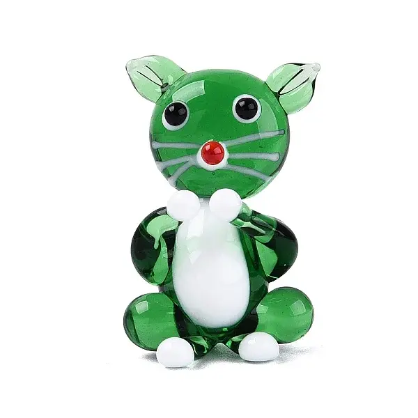 Handmade Lampwork Cat Figurine Display Decorations