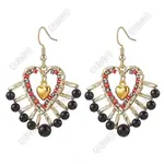 Heart Glass Seed Beads Dangle Earrings