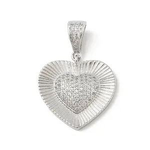 Brass Micro Pave Cubic Zirconia Pendants