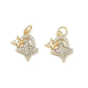 Brass Micro Pave Cubic Zirconia Pendants