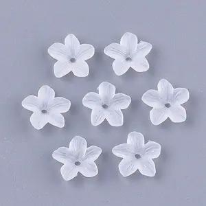 5-Petal Transparent Acrylic Bead Caps