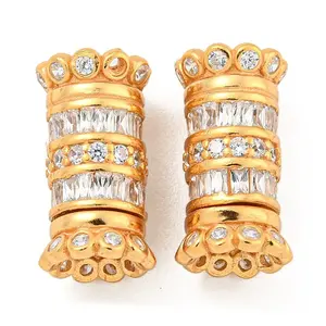 925 Sterling Silver Micro Pave Cubic Zirconia Screw Clasps