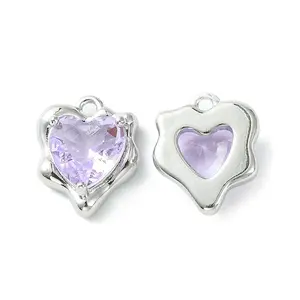 Brass Micro Pave Cubic Zirconia Charms