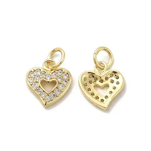 Brass Micro Pave Cubic Zirconia Charms