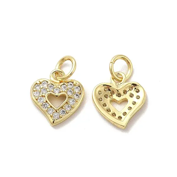 Brass Micro Pave Cubic Zirconia Charms