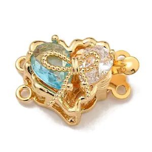 Brass Micro Pave Cubic Zirconia Box Clasps