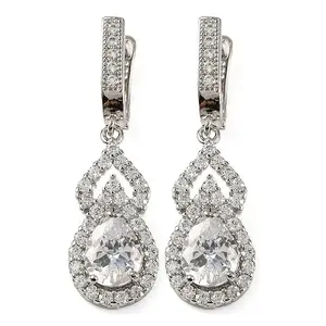 Gourd Rack Plating Brass Micro Pave Cubic Zirconia Hoop Earrings