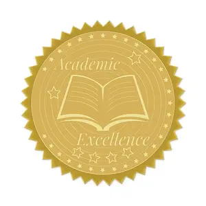 Plastic Self Adhesive Gold Foil Embossed Stickers