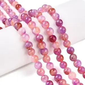 Dyed Natural White Jade Beads Strands