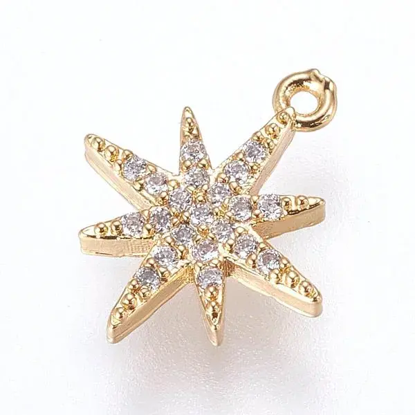 Brass Micro Pave Cubic Zirconia Charms