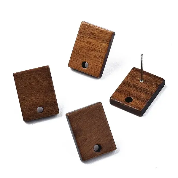 Walnut Wood Stud Earring Findings