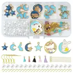 DIY Alloy Enamel & Acrylic & Polycotton Tassel Dangle Earrings Making Kits