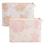 2Pcs 2 Colors Chinese Style Rectangle Cloth Zipper Pouches