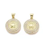 Brass Micro Pave Clear Cubic Zirconia Pendants
