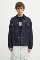 Džínová bunda Billionaire Boys Club Script Logo Denim Jacket tmavomodrá barva, přechodná, oversize, B25107