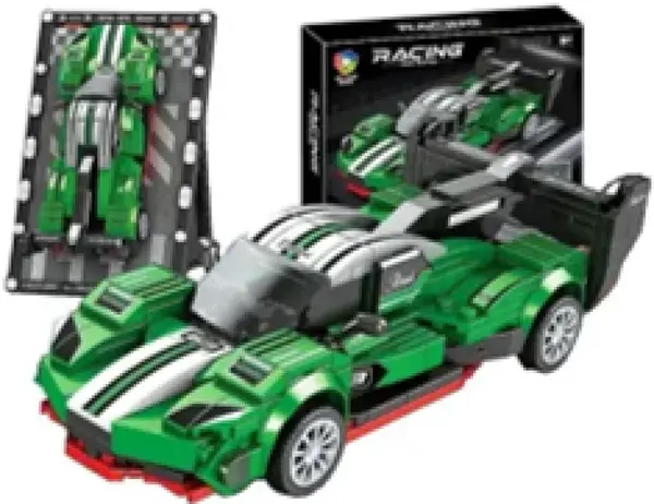 Sada kostek - model auta s podstavcem