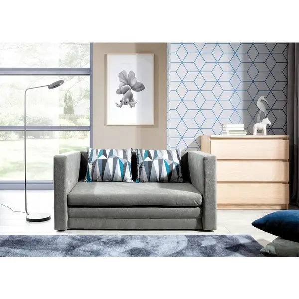 MID.YOU ROZKLÁDACÍ POHOVKA, textil, modrošedá