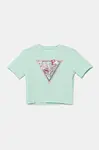 Dětské tričko Guess tyrkysová barva, J5GI04 K6YW4