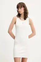 Šaty Tommy Jeans bílá barva, mini, přiléhavé, DW0DW20674