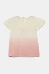 Dětské bavlněné tričko United Colors of Benetton růžová barva, 3BL0A1066