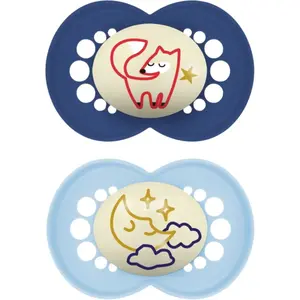 MAM Original Night 16m+ dudlík Blue/ Dark Blue 2 ks