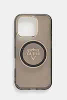 Obal na telefon Guess iPhone 16 Pro černá barva, GUHMP16LHFGTMSLSK