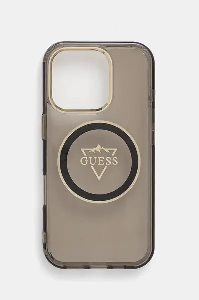 Obal na telefon Guess iPhone 16 Pro černá barva, GUHMP16LHFGTMSLSK