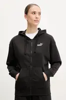Mikina Puma dámská, černá barva, s kapucí, s aplikací, 682410