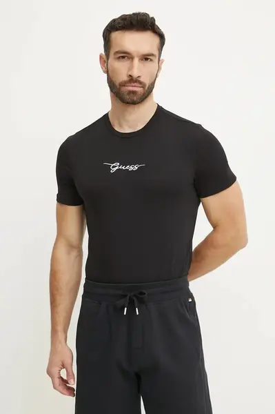 Tričko Guess černá barva, s potiskem, U5GM02 KCD31