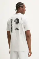 Bavlněné tričko Converse šedá barva, s potiskem, 10027367-A03
