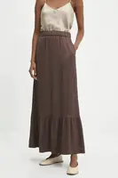 Sukně Answear.LAB hnědá barva, maxi, áčková