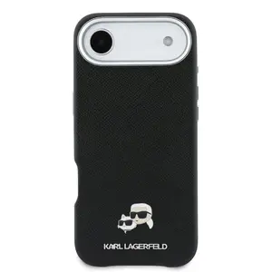 Zadní kryt Karl Lagerfeld PU Karl and Choupette Heads Pins MagSafe pro Apple iPhone Air, černá