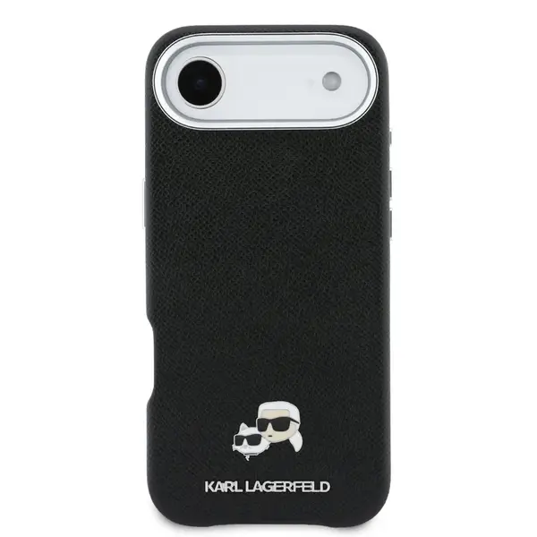 Zadní kryt Karl Lagerfeld PU Karl and Choupette Heads Pins MagSafe pro Apple iPhone Air, černá