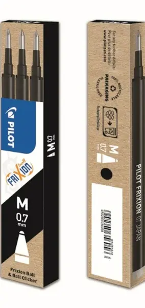 Náplň Pilot FriXion 07 černá 3 ks