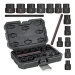 Hlavice na poškozené šrouby a matice, nástrčné, sada 15 ks - GEKO