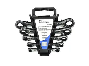 Klíče ráčnové očkové, sada 5ks, 6-22mm, plast. držák - GEKO