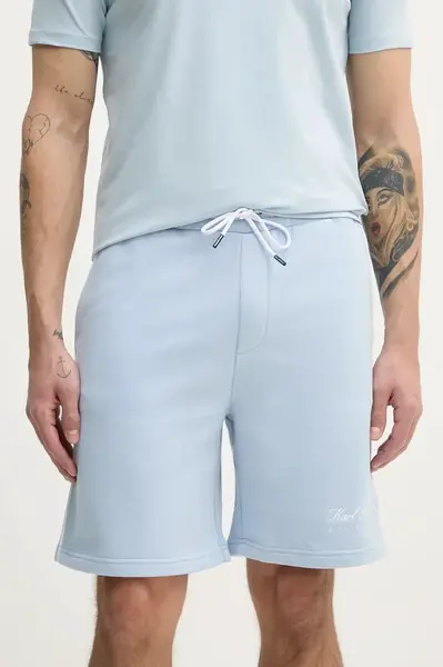 Kraťasy Karl Lagerfeld pánské, modrá barva, A2M44002