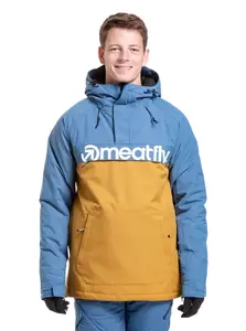 Meatfly pánská SNB & SKI bunda Slinger Wood/Slate Blue | Hnědá | Velikost S