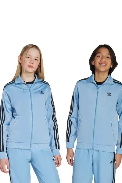 Dětská mikina adidas Originals modrá barva, s aplikací, JV8587
