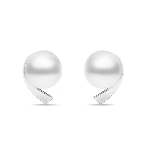 Brilio Silver Minimalistické stříbrné náušnice s pravými perlami EA595W