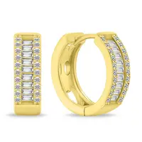 Brilio Silver Třpytivé pozlacené kruhy se zirkony EA475Y