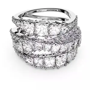 Swarovski Třpytivý trojřadý prsten Twist 584656 50 mm