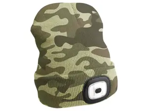 Čepice s čelovkou 45 lm, nabíjecí, USB, univerzální velikost, různé barvy - SIXTOL Barva: maskáčová