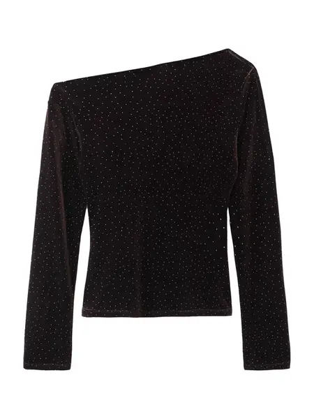 MANGO Tričko 'XVIRGO'  tmavohnedá / strieborná