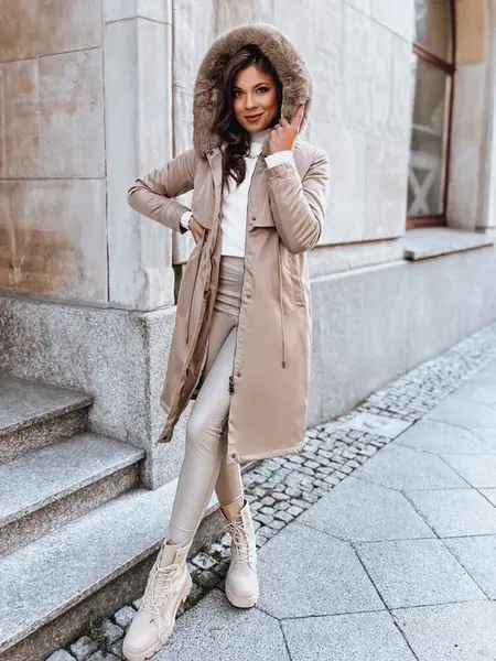 Dámska zimná bunda LUSTER Farba béžová DSTREET