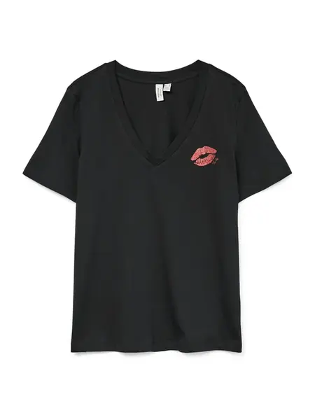 VERO MODA Tričko 'VMFEYOLA'  krvavo červená / čierna