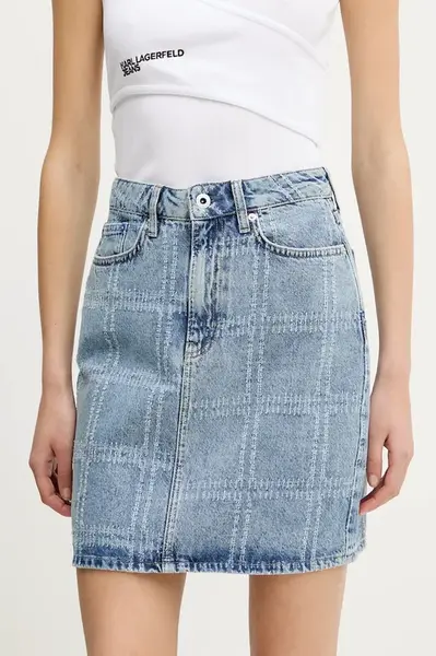 Džínová sukně Karl Lagerfeld Jeans modrá barva, mini, A2W12013