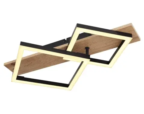 Stropné LED osvetlenie Beatrix 47,5 cm, kov/drevo%