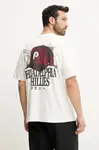 Bavlněné tričko 47 brand MLB Philadelphia Phillies pánské, béžová barva, s potiskem, BB019TMQMLK646078SS