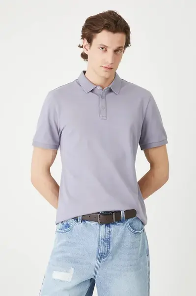 Bavlněné polo tričko Medicine pánské, fialová barva